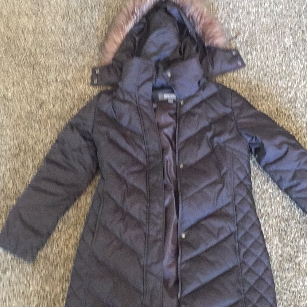 Dark brown down coat